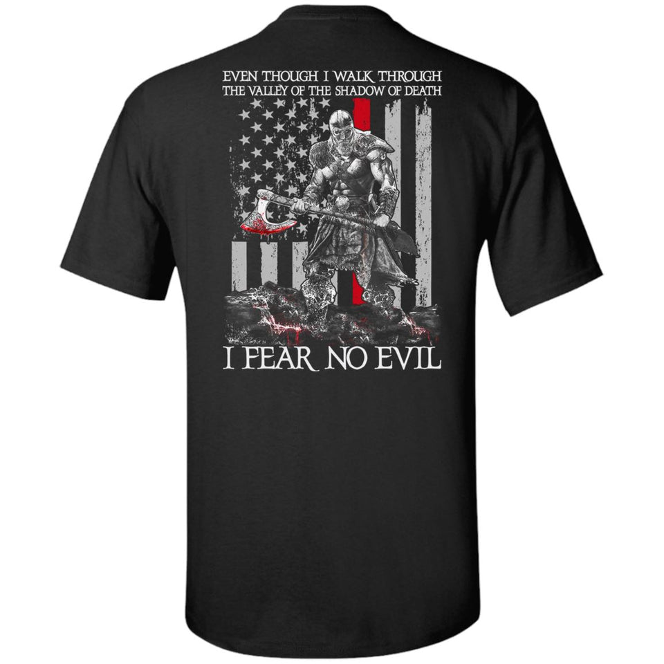 Viking T-shirt, Fear no evil, BackApparel[Heathen By Nature authentic Viking products]Tall Ultra Cotton T-ShirtBlackXLT