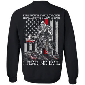 Viking T-shirt, Fear no evil, BackApparel[Heathen By Nature authentic Viking products]Unisex Crewneck Pullover SweatshirtBlackS