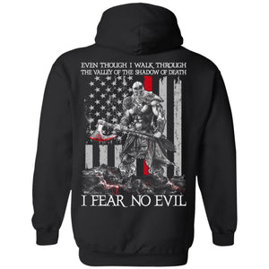 Viking T-shirt, Fear no evil, BackApparel[Heathen By Nature authentic Viking products]Unisex Pullover HoodieBlackS