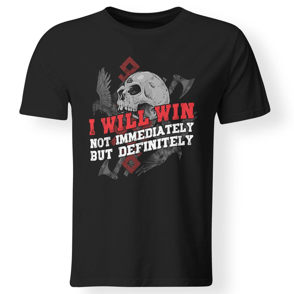 Viking T-shirt, I will win, frontApparel[Heathen By Nature authentic Viking products]Premium Men T-ShirtBlackS