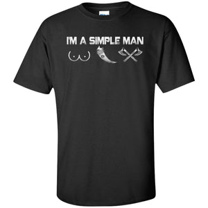 Viking T-shirt, Simple man, frontApparel[Heathen By Nature authentic Viking products]Tall Ultra Cotton T-ShirtBlackXLT