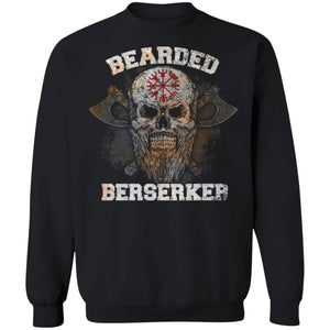 Viking Tshirt Apparel, Bearded Berserker, FrontApparel[Heathen By Nature authentic Viking products]Unisex Crewneck Pullover SweatshirtBlackS