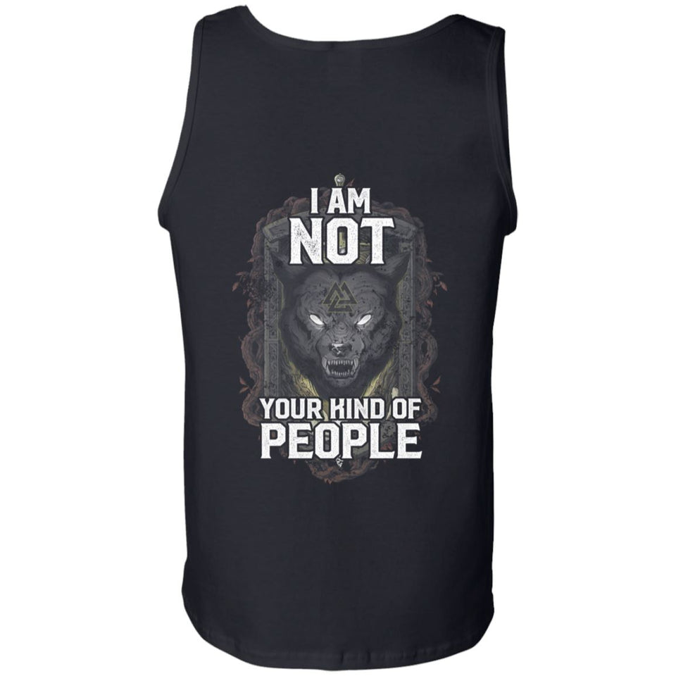 Viking Tshirt Apparel, I Am Not Your Kind Of People, BackApparel[Heathen By Nature authentic Viking products]Cotton Tank TopBlackS