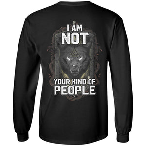 Viking Tshirt Apparel, I Am Not Your Kind Of People, BackApparel[Heathen By Nature authentic Viking products]Long-Sleeve Ultra Cotton T-ShirtBlackS