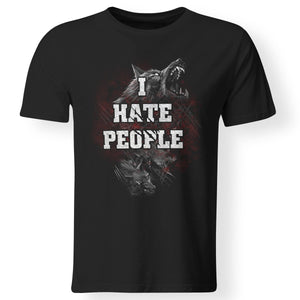 Viking Tshirt Apparel, I Hate People, FrontApparel[Heathen By Nature authentic Viking products]Premium Men T-ShirtBlackS