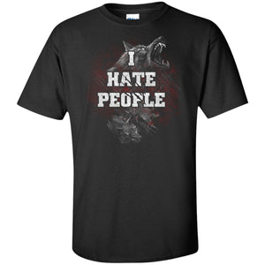 Viking Tshirt Apparel, I Hate People, FrontApparel[Heathen By Nature authentic Viking products]Tall Ultra Cotton T-ShirtBlackXLT