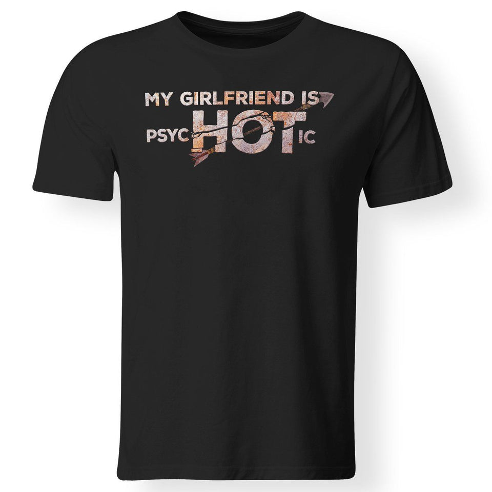 Viking Tshirt Apparel, My girlfriend Is PsycHOTic, FrontApparel[Heathen By Nature authentic Viking products]Premium Men T-ShirtBlackS