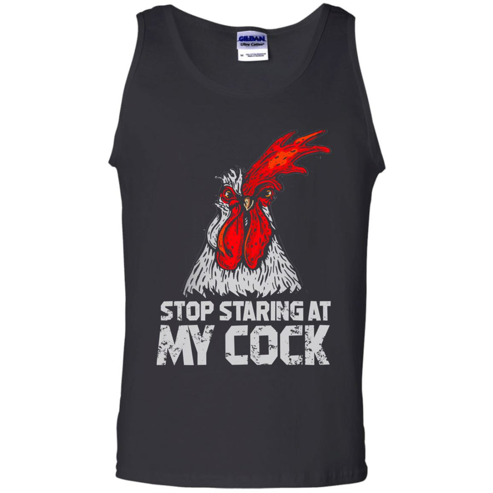 Viking Tshirt Apparel, Stop Staring At My Cock, FrontApparel[Heathen By Nature authentic Viking products]Cotton Tank TopBlackS