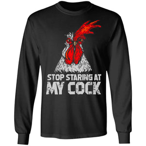 Viking Tshirt Apparel, Stop Staring At My Cock, FrontApparel[Heathen By Nature authentic Viking products]Long-Sleeve Ultra Cotton T-ShirtBlackS