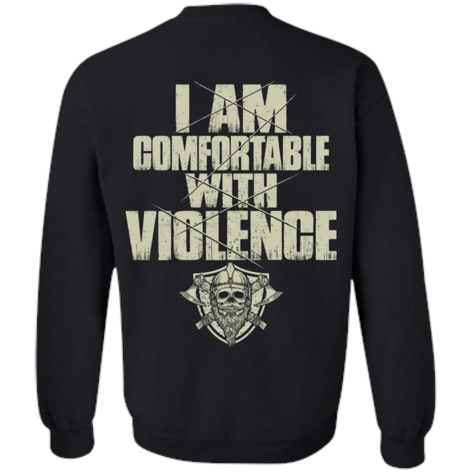 Viking Tshirt, comfortable, violence, backApparel[Heathen By Nature authentic Viking products]Unisex Crewneck Pullover SweatshirtBlackS