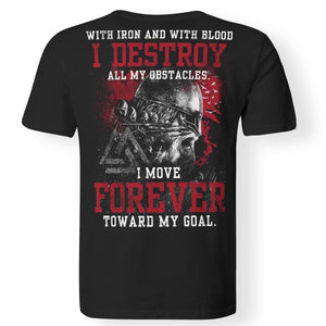 Viking Tshirt, destroy, forever, backApparel[Heathen By Nature authentic Viking products]Premium Men T-ShirtBlackS