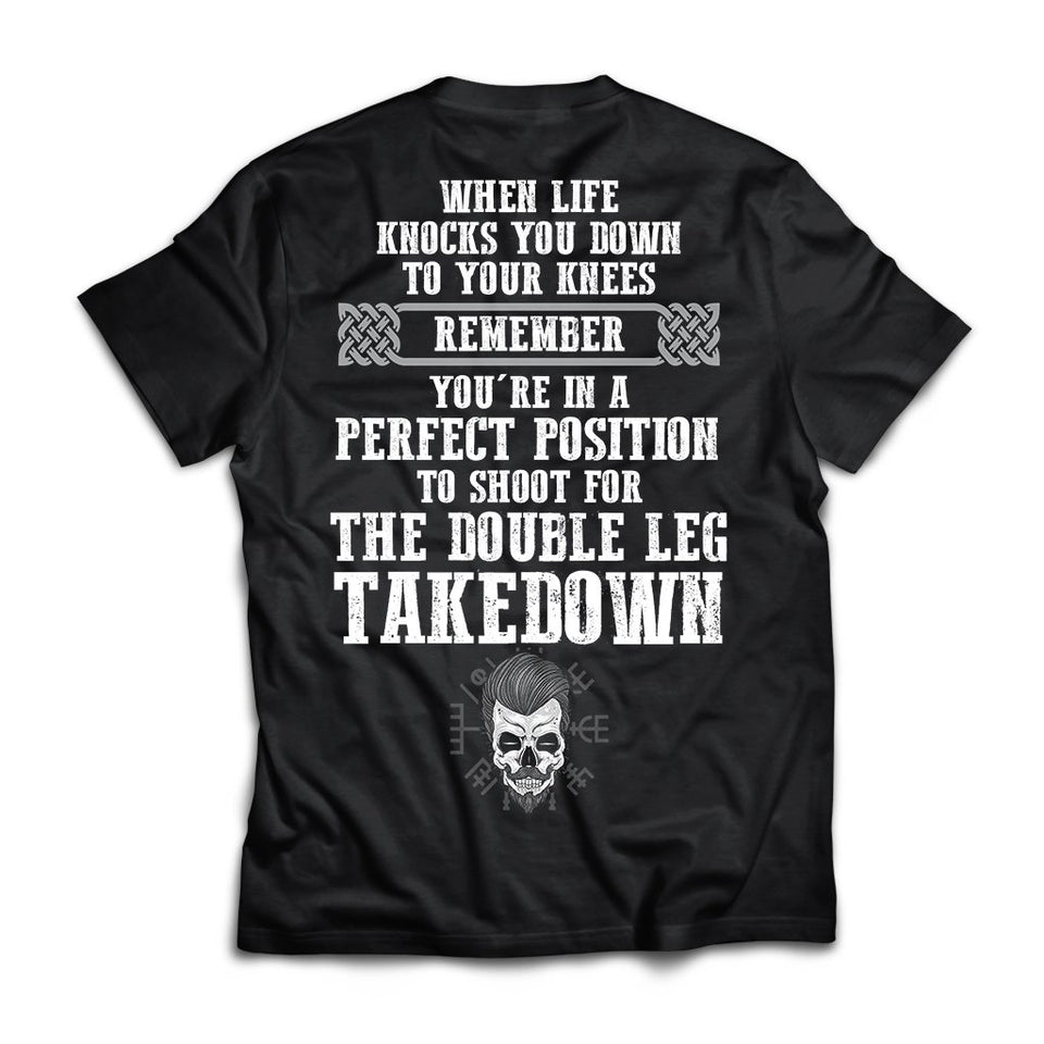When life knocks you down to your knees, BackApparel[Heathen By Nature authentic Viking products]Premium Short Sleeve T-ShirtBlackX-Small